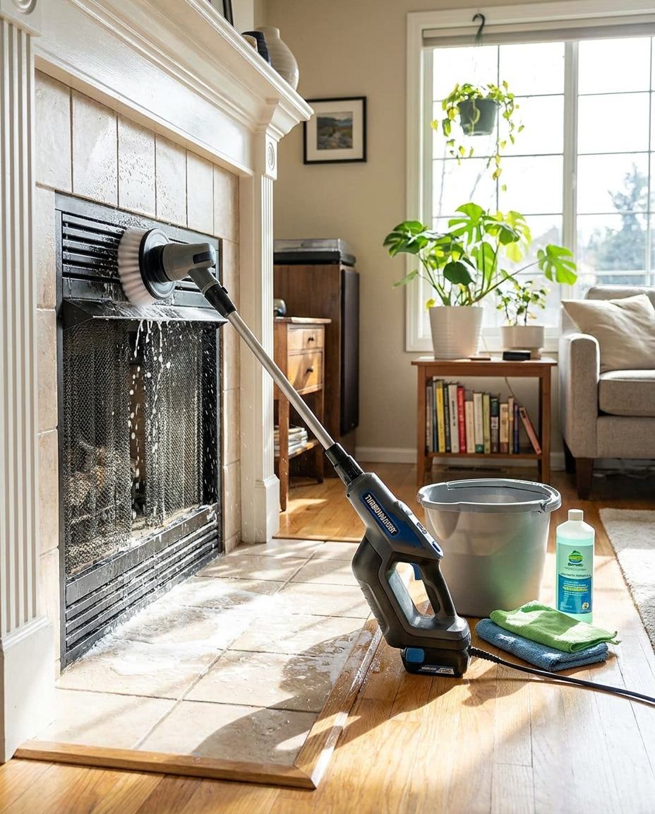 Turbowasher cleaning a home interior surface