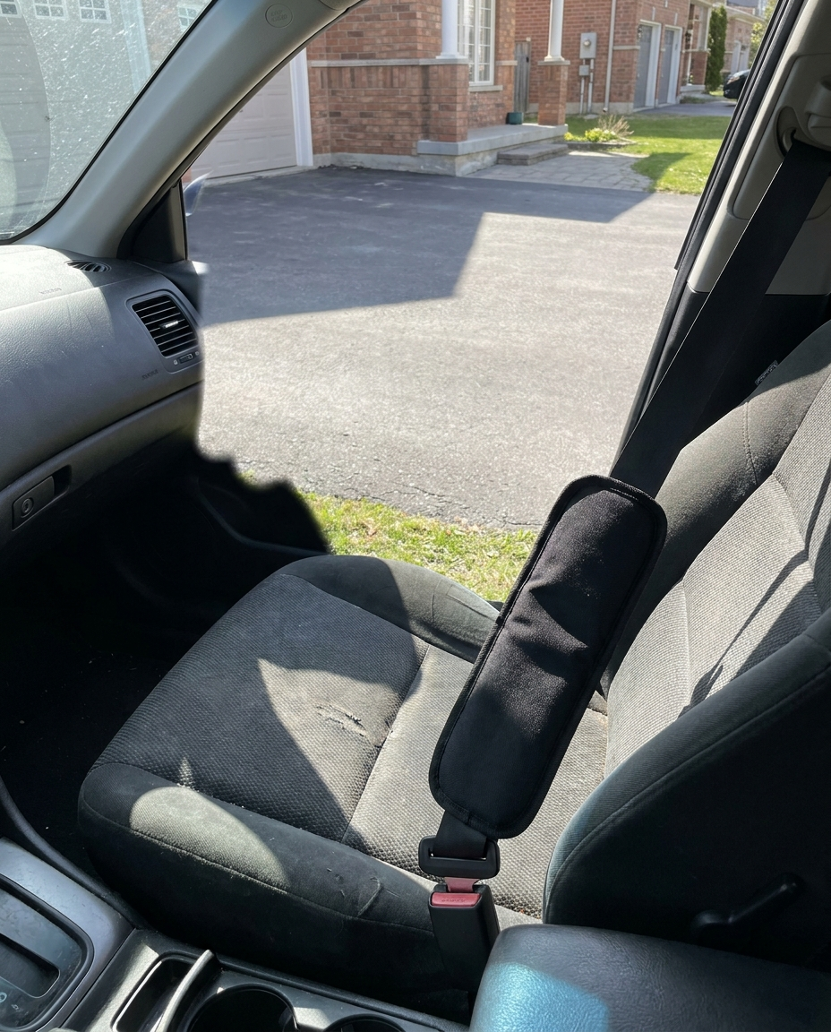Anti slip seat belt extender in a parked car
