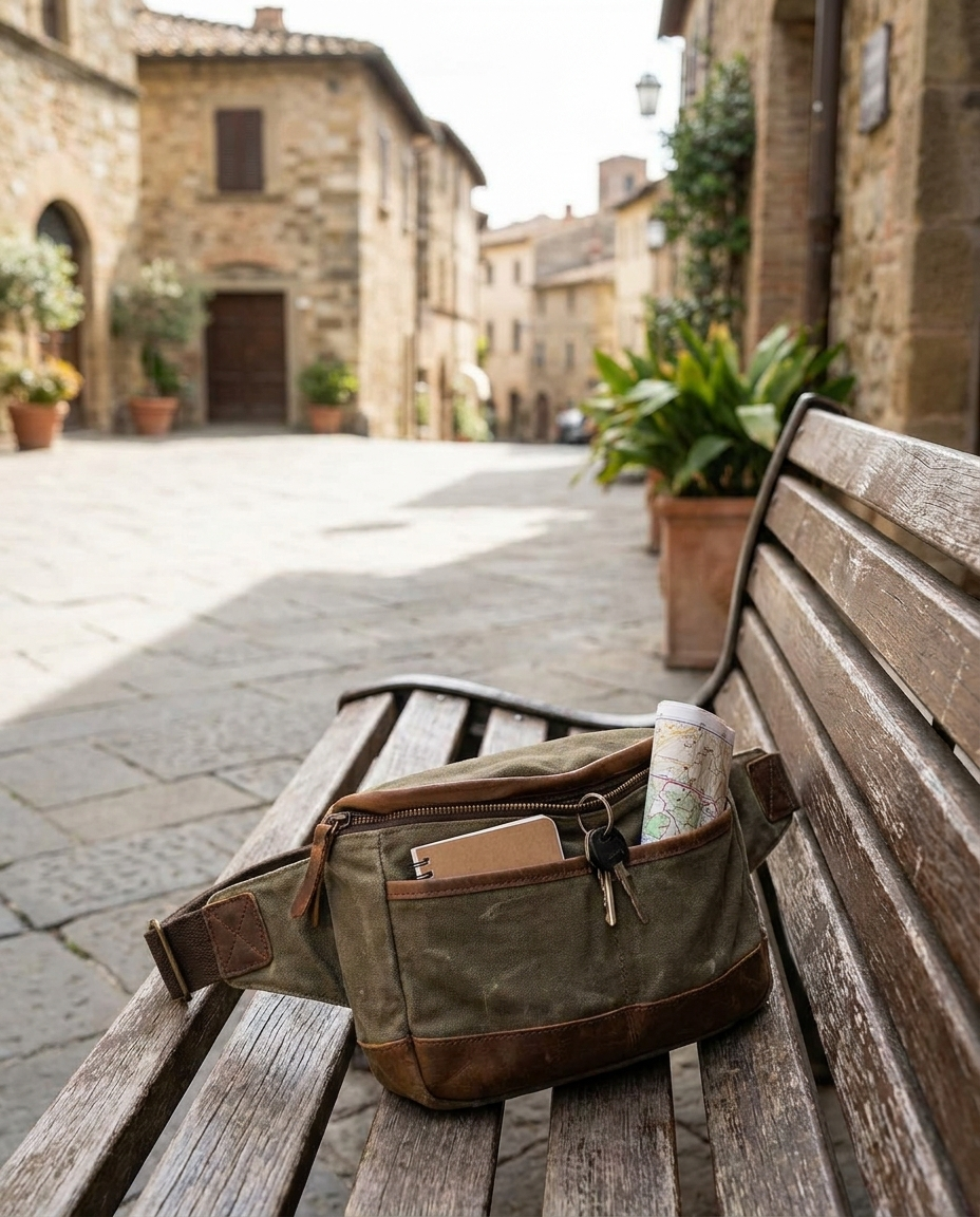 Belt bag for daily organization outdoors during travel