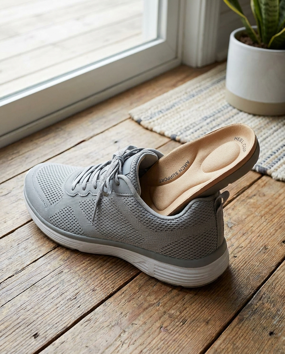 Orthopedic Insoles placed inside a sneaker