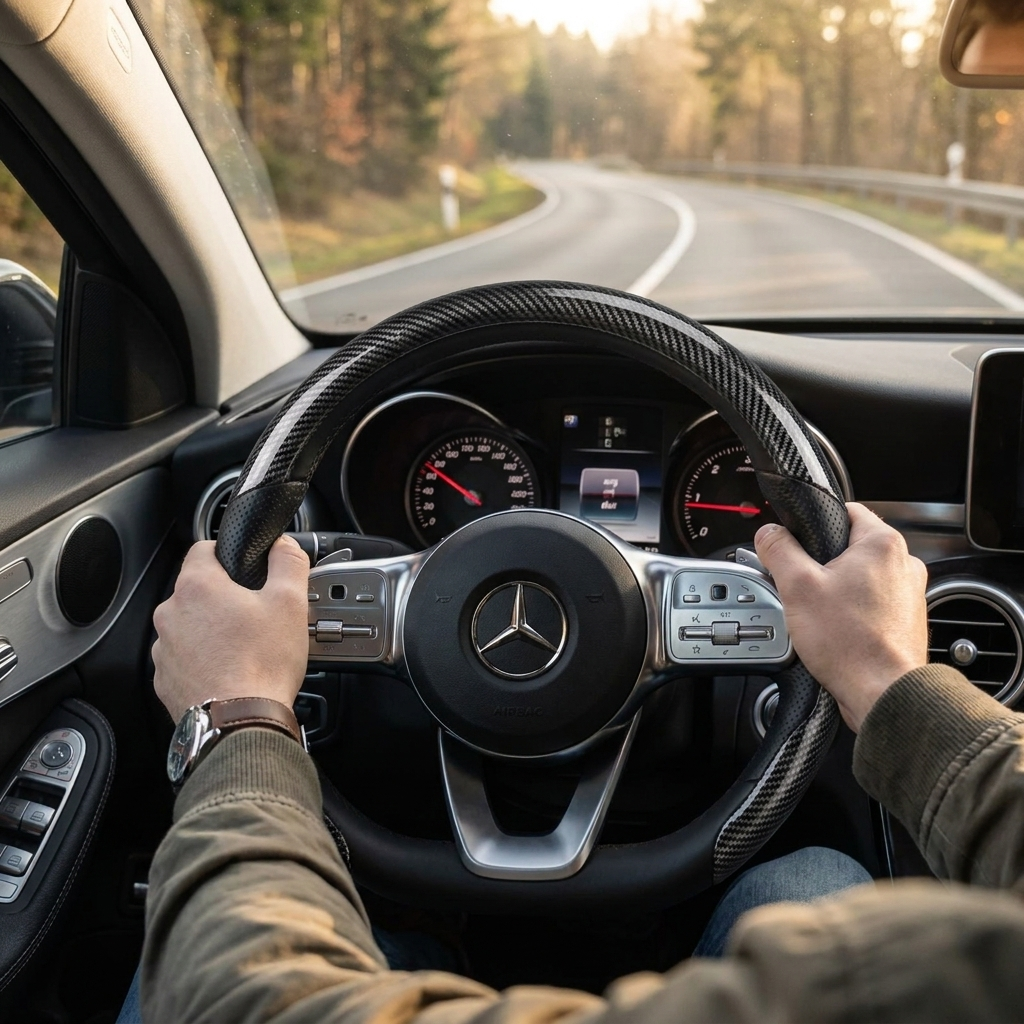 Carbon Fiber Steering Wheel Cover lifestyle