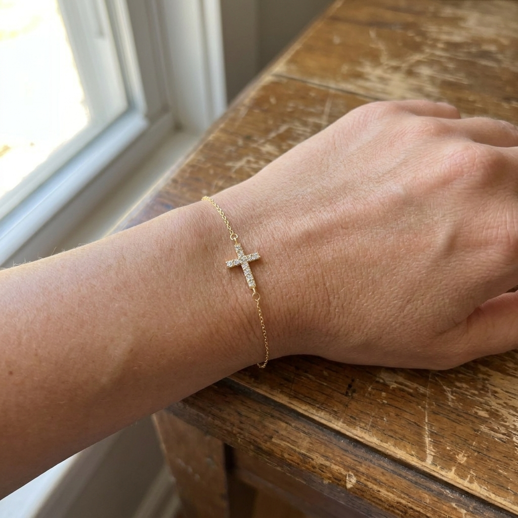 Sideways Cross Bracelet