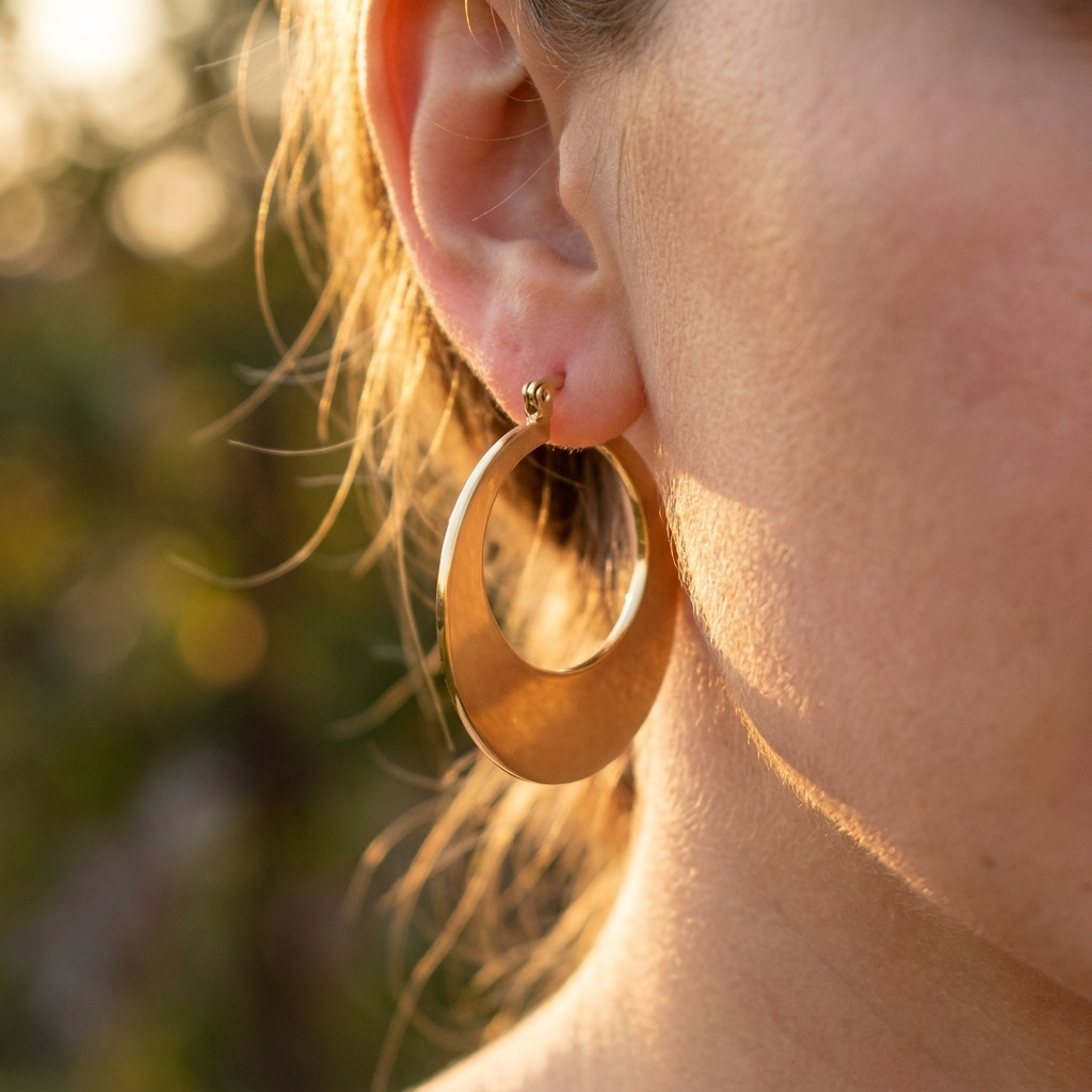 Gold Cutout Hoop Earrings