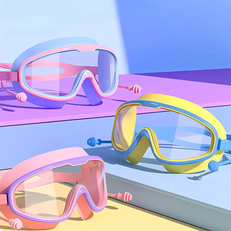 Kids Swim Goggles with Anti-Fog Lenses and Wide
