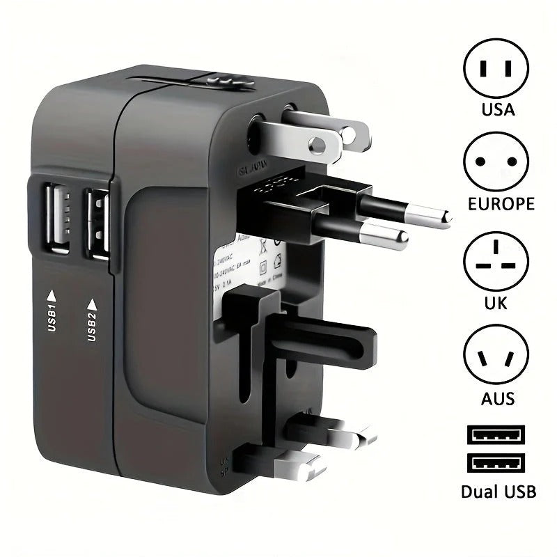 Worldwide Travel Adapter with Dual USB Charging