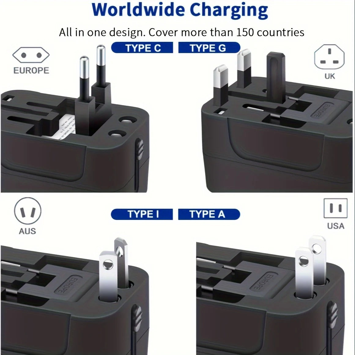 Worldwide Travel Adapter with Dual USB Charging