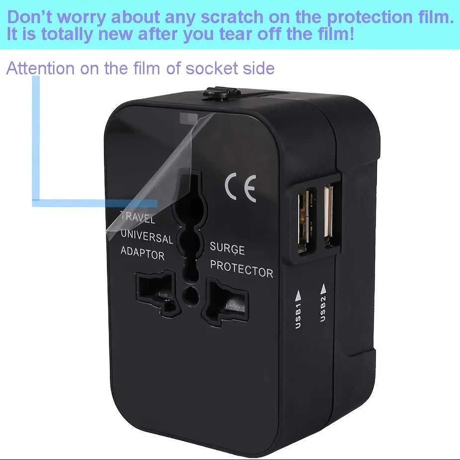 Worldwide Travel Adapter with Dual USB Charging