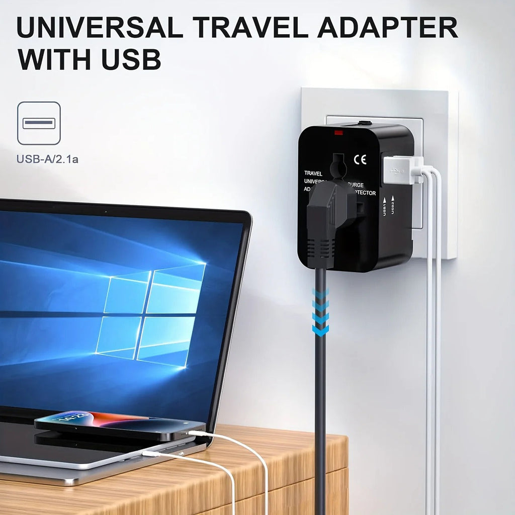 Worldwide Travel Adapter with Dual USB Charging