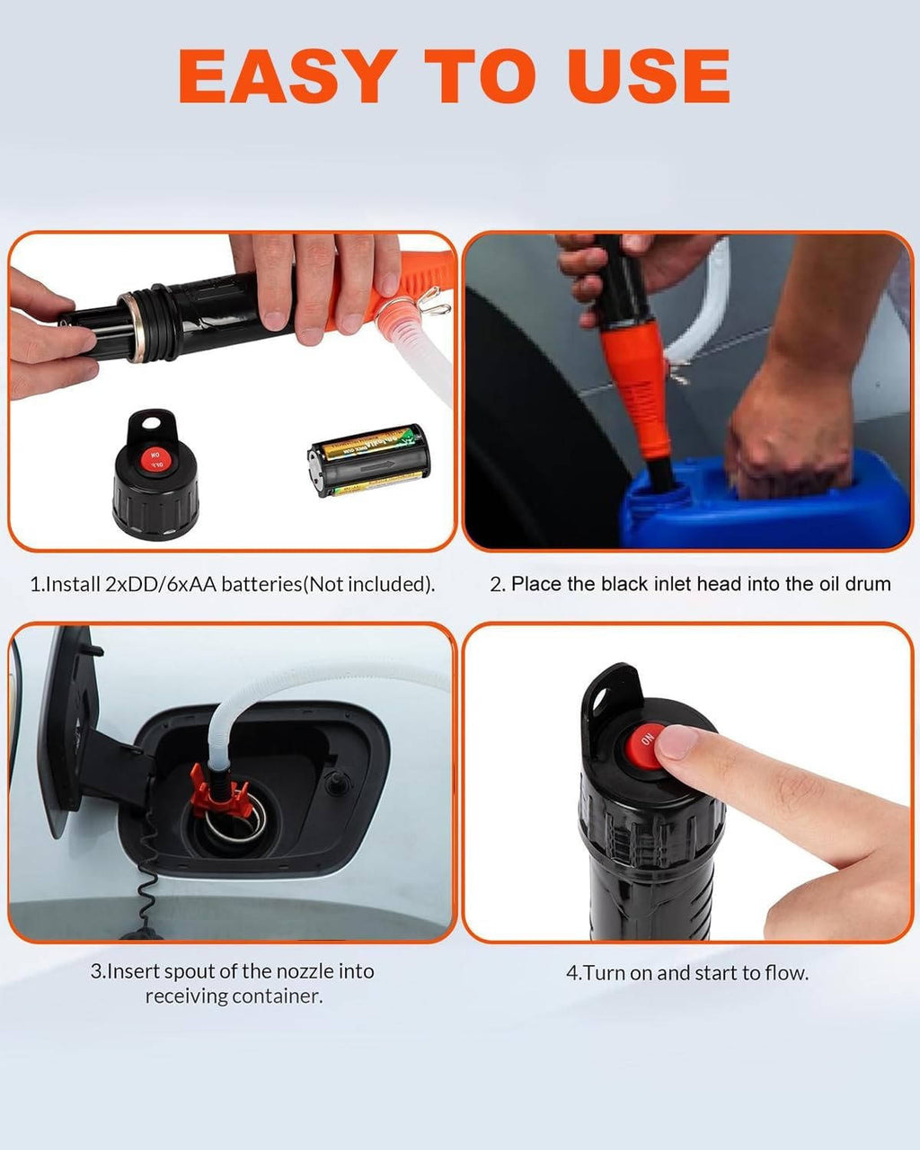 Portable Electric Siphon Pump For Gas, Fuel,
