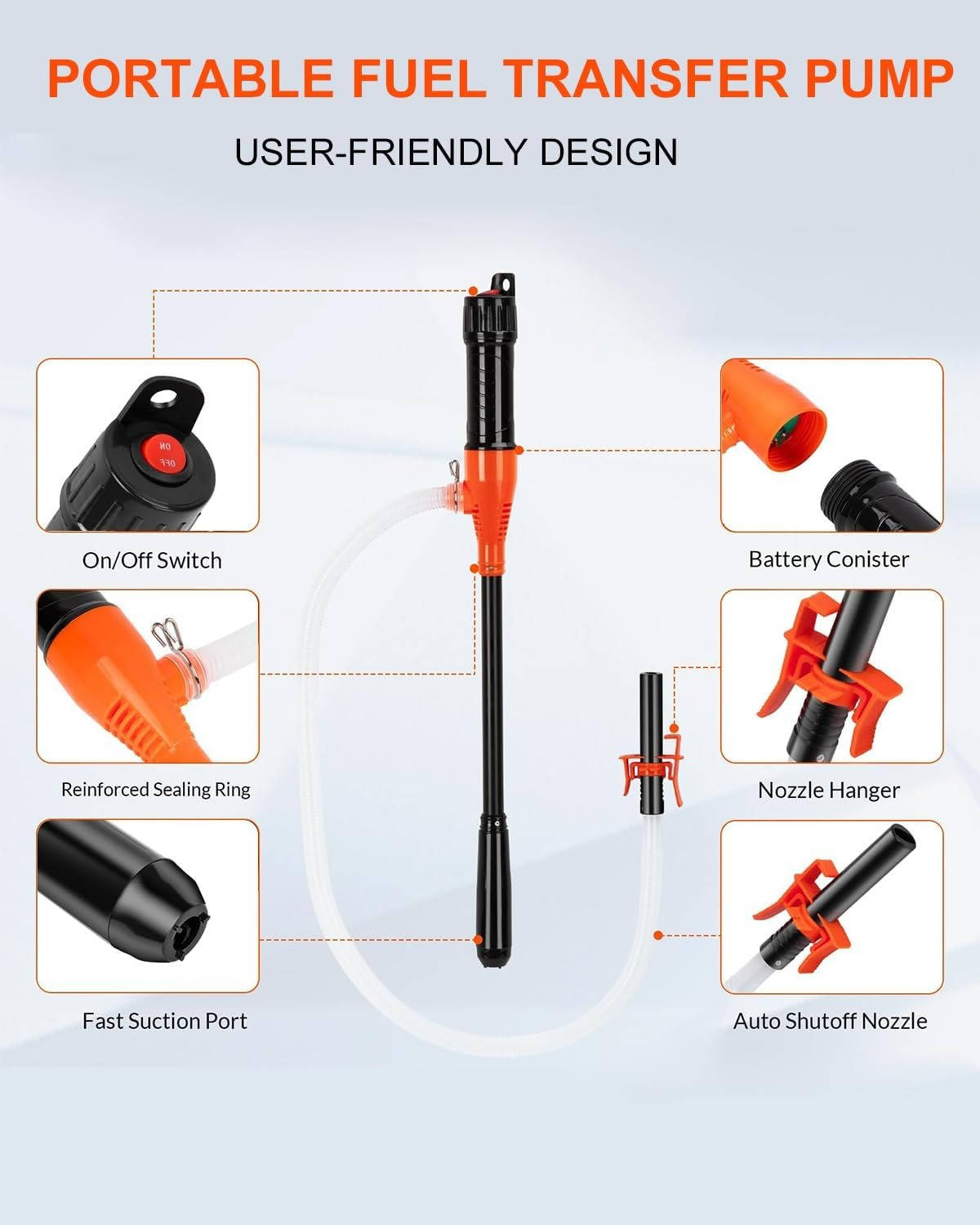 Portable Electric Siphon Pump For Gas, Fuel,