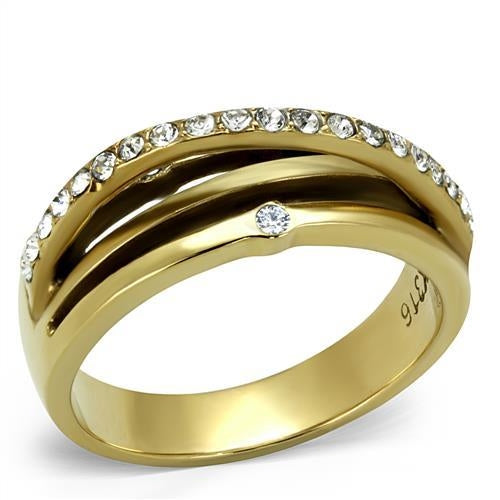 Gold Pavé Crossover Band Ring