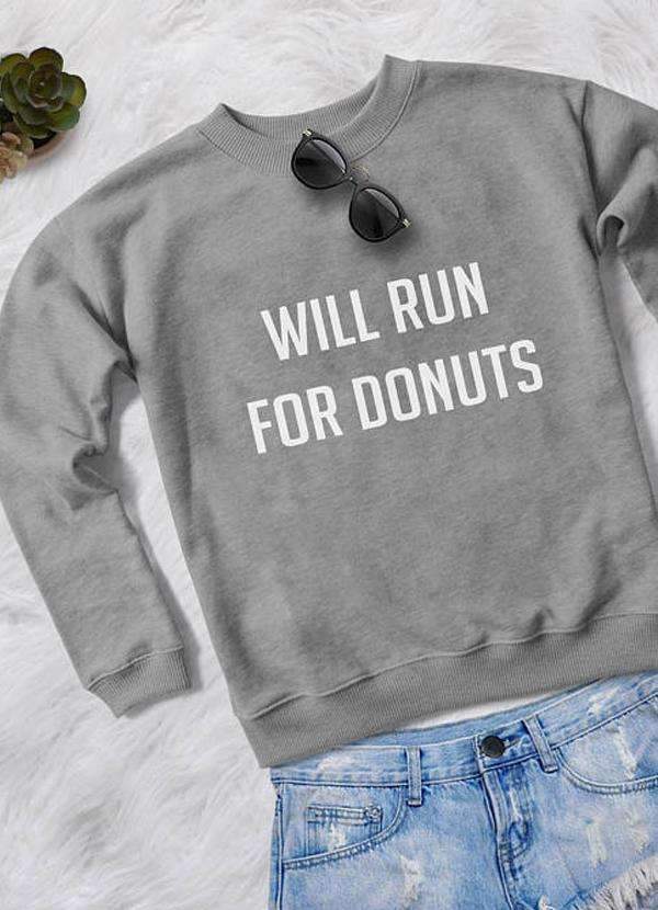 Will Run for Donuts Graphic Sweatshirt